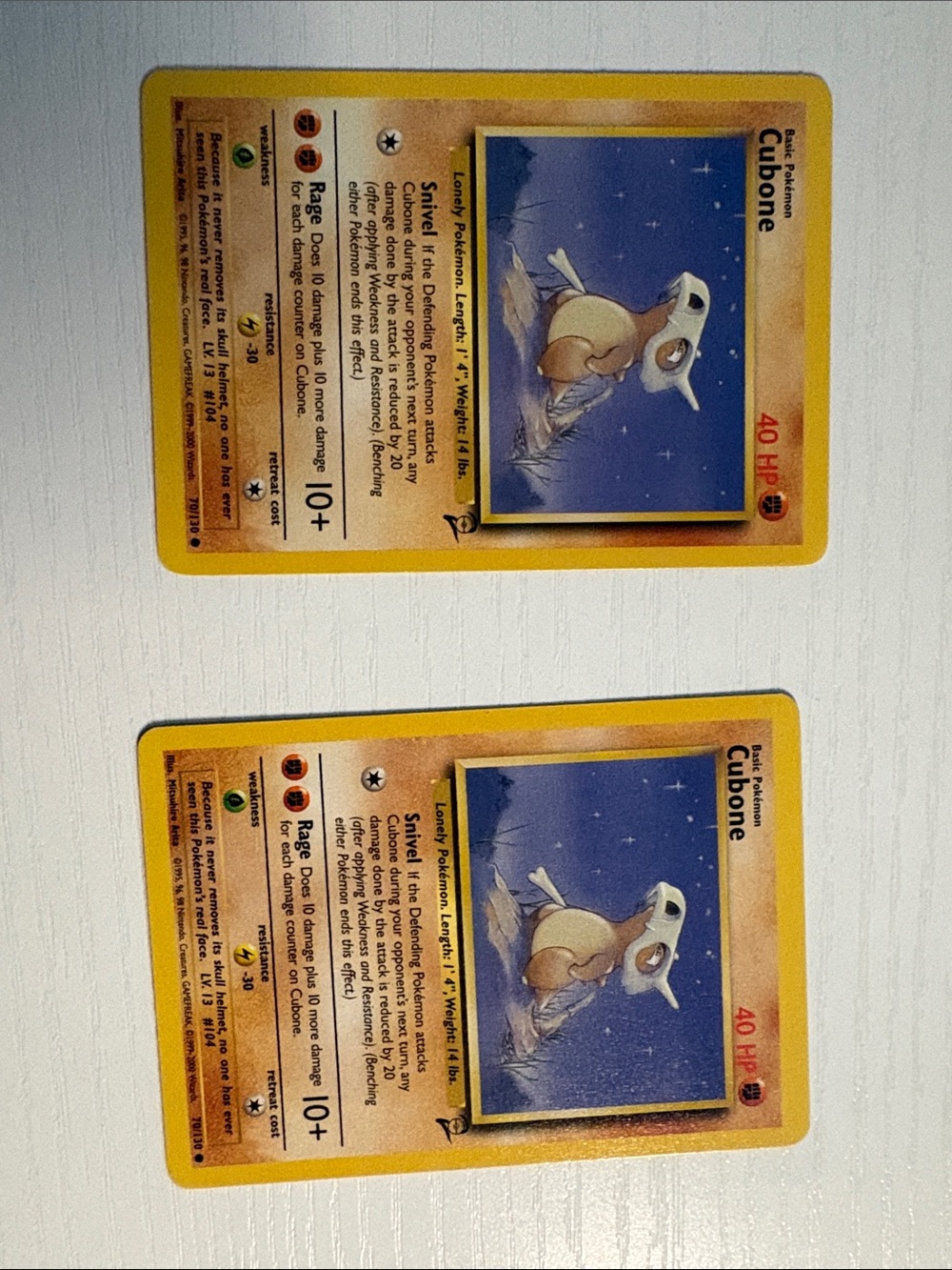 Cubone #70/130 Second Edition